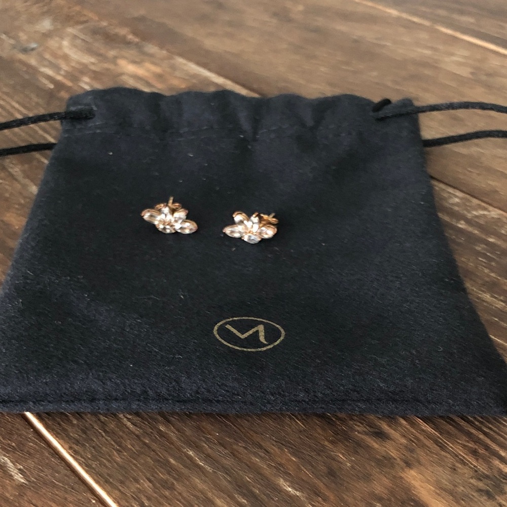 Mejuri Gold Vermeil and White Topaz Floral Earrings